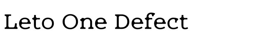 Leto One Defect font